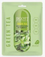 JIGOTT Тканевая маска для лица с экстрактом ЗЕЛЕНОГО ЧАЯ GREEN TEA REAL AMPOULE MASK, 27 мл