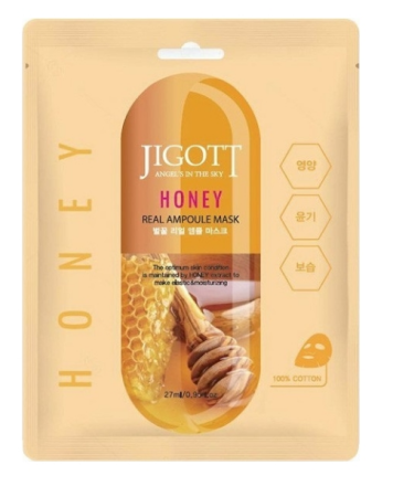 JIGOTT Тканевая маска для лица с мёдом HONEY REAL AMPOULE MASK, 27 мл
