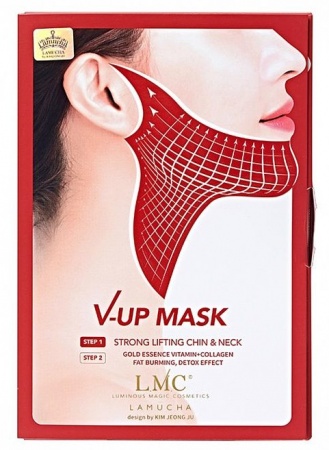 Тканевые маски Lamucha V-UP для подтяжки овала лица, второго подбородка и шеи 3 шт.