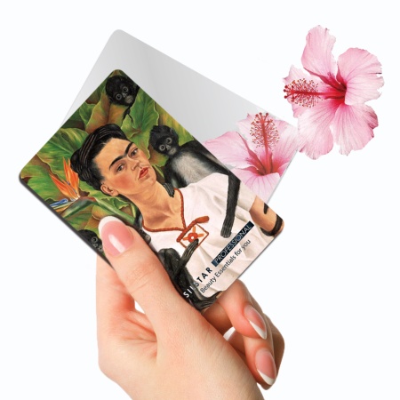 Зеркальце карманное компактное, Frida Kahlo - Self Portrait with Monkeys