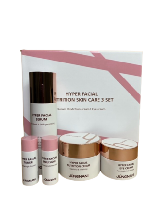 JUNGNANI Hyper Facial Nutrition Skin care 3 Set. Уходовый женский набор для лица с пептидами